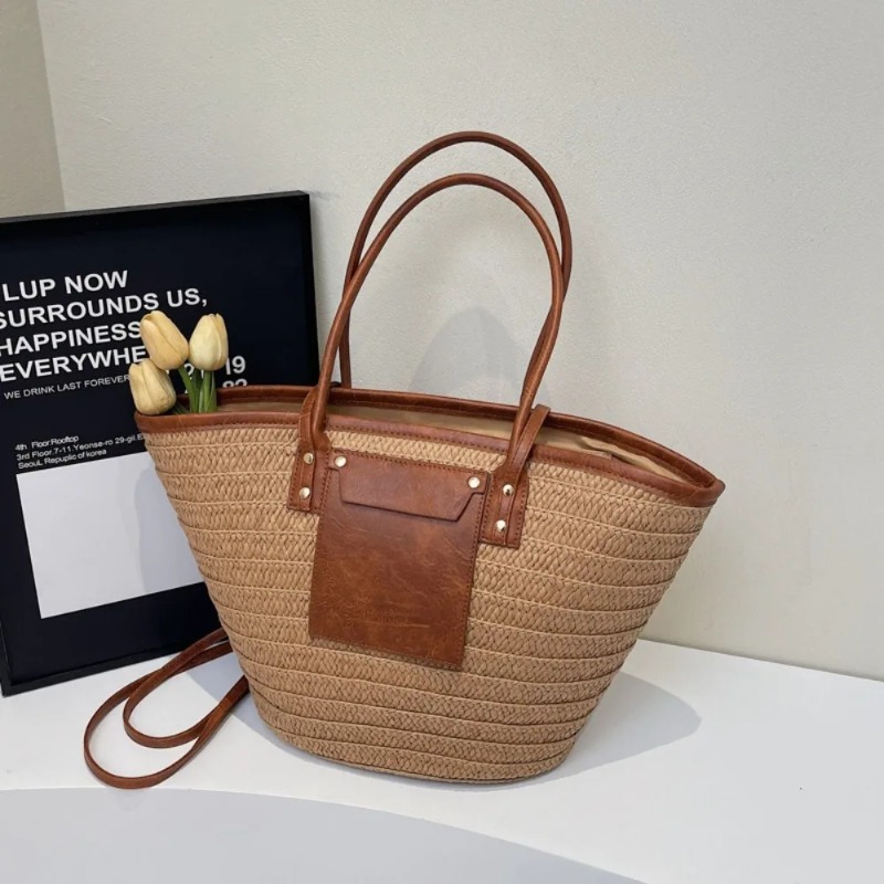 Interior Design Vintage Style - Woven Shoulder Bag Straw Baskets Bag