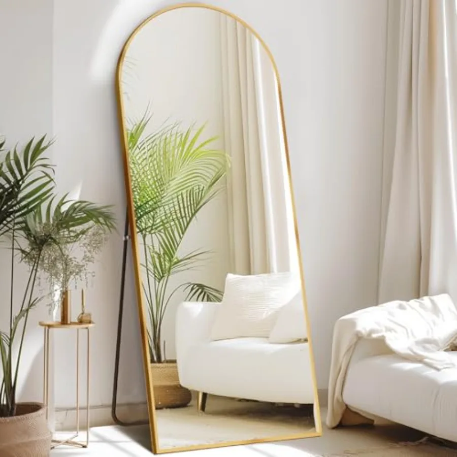 Arch Mirror Leaning - 64x21 Arched Full Length Mirror for