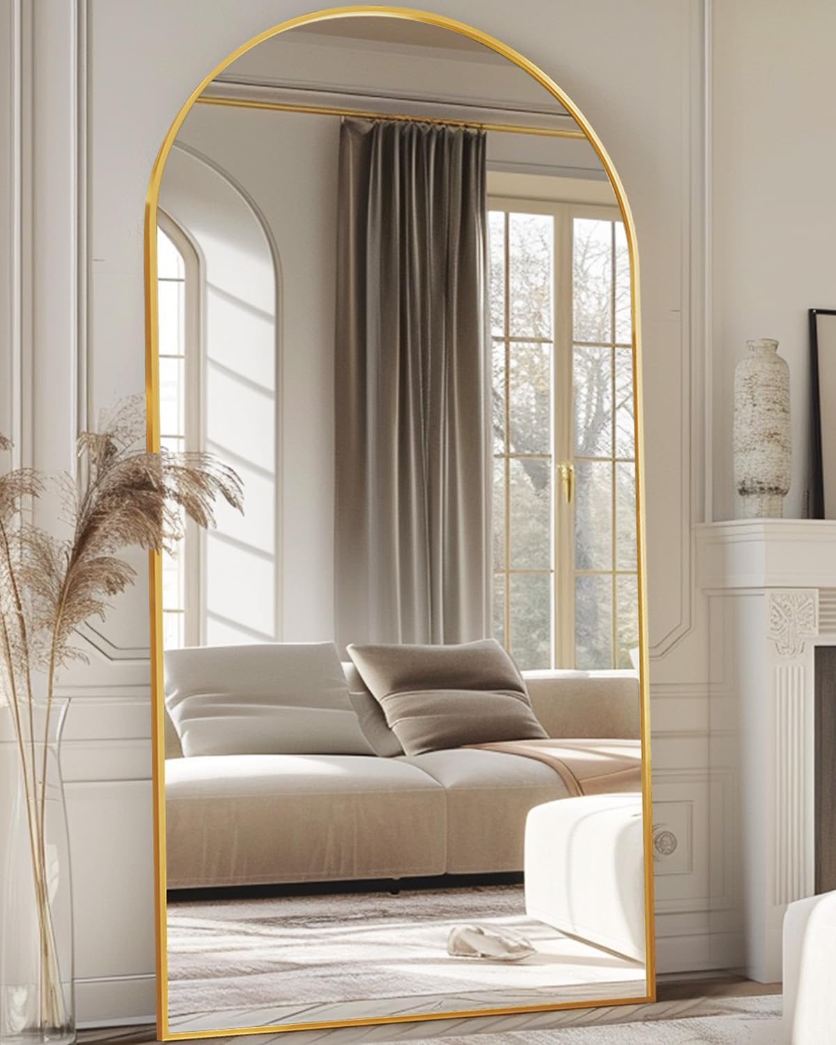 Arch Mirror Leaning - Oversized Full Length Mirror with Stand,