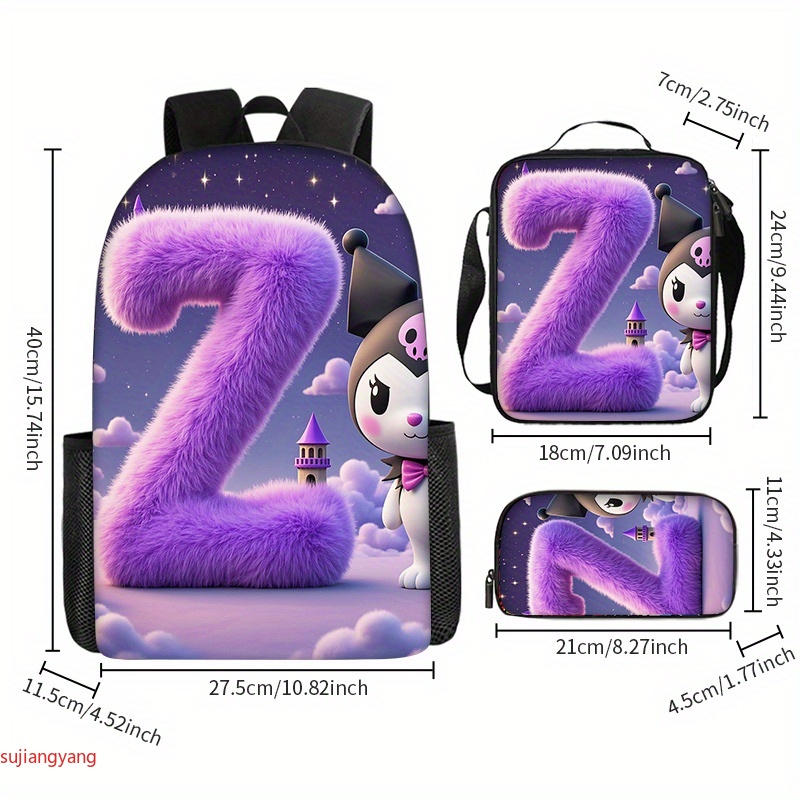 3pcs Kuromi Letter-Themed Back - Interior Design Its recension och pris