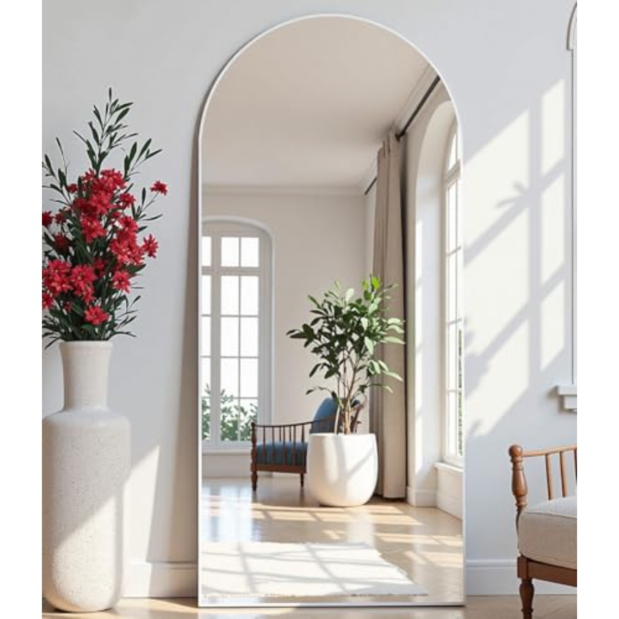 Arched White Full Length Mirro - Arch Mirror Leaning recension och pris