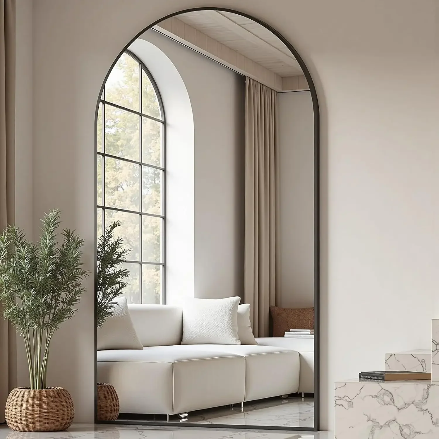 Arched Full Length Floor Mirro - Arch Mirror Leaning recension och pris