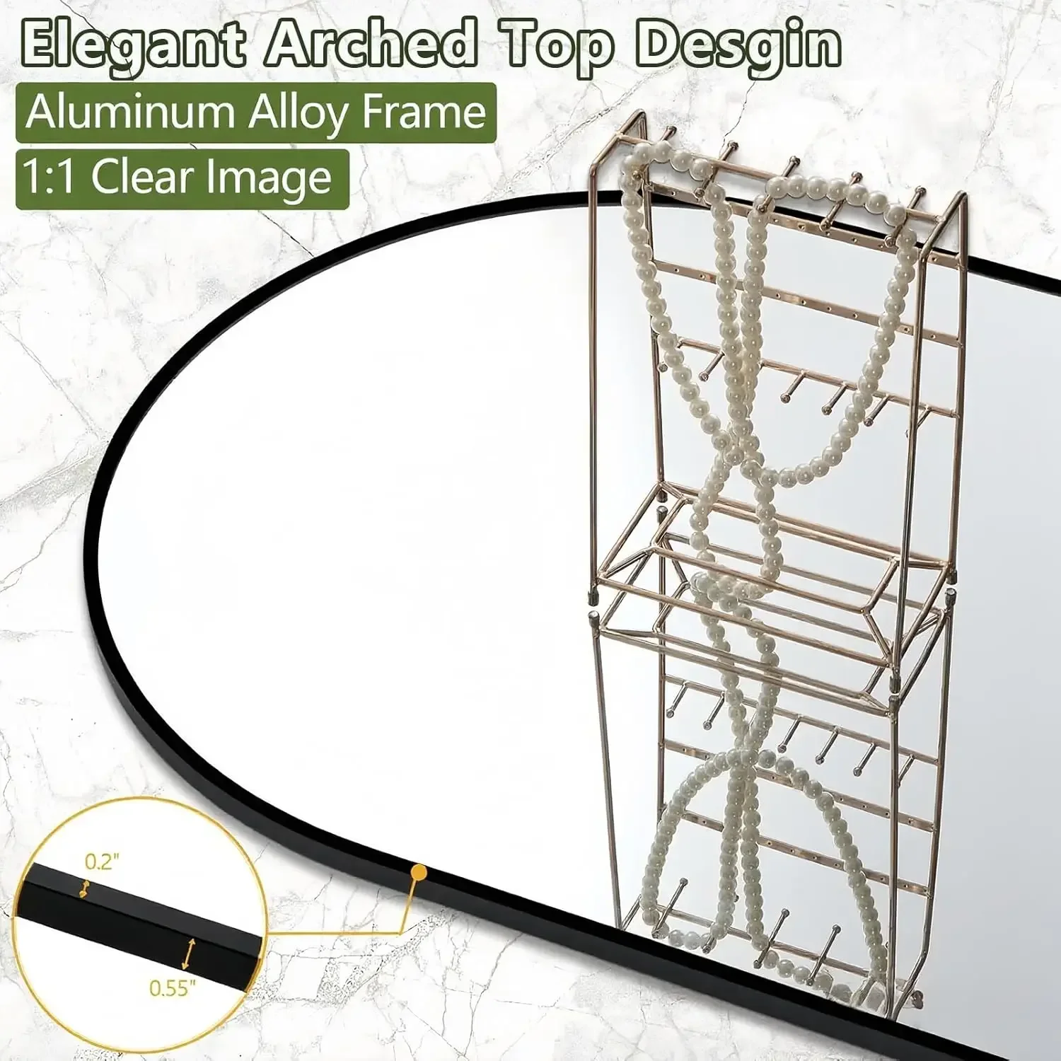 Arched Full Length Floor Mirro - Arch Mirror Leaning recension och pris