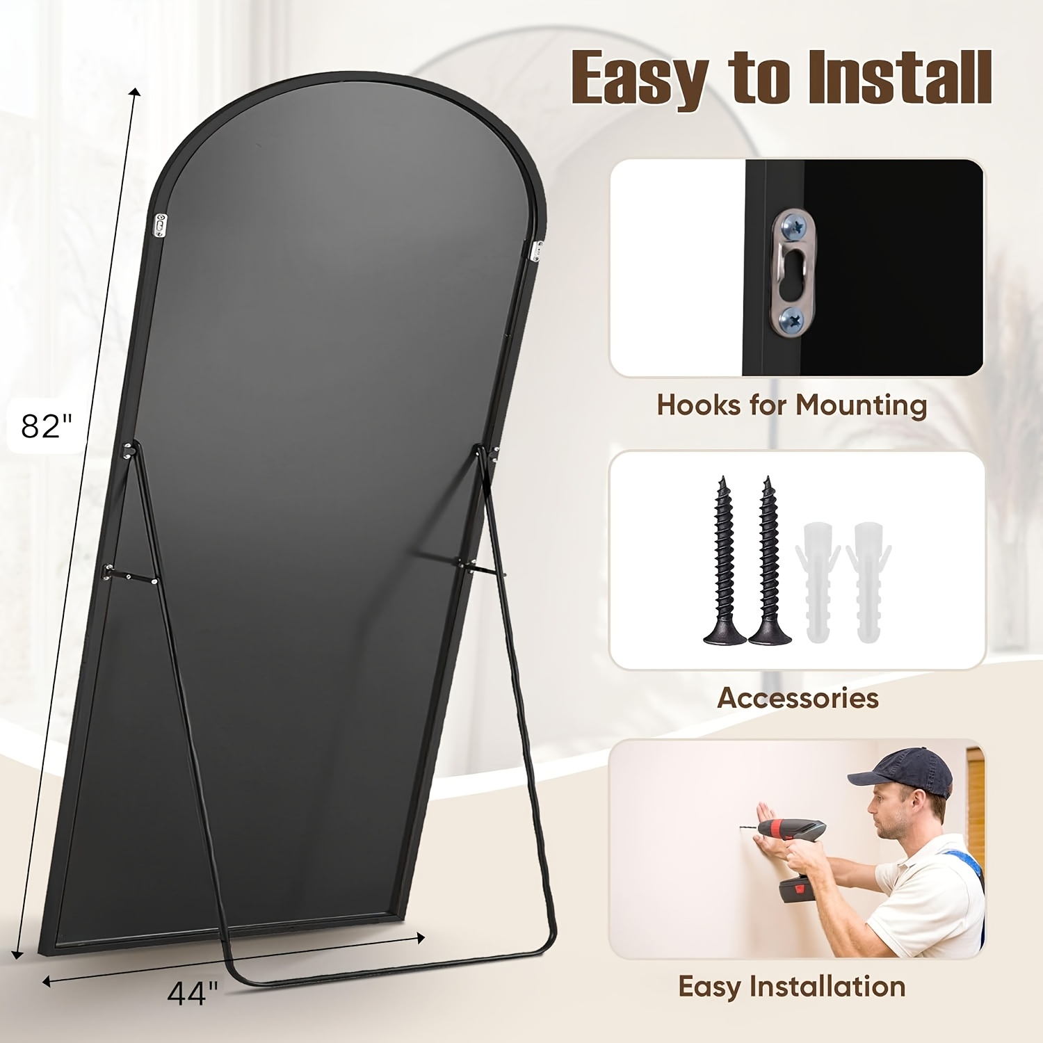 Furnbar Oversized Full Length  - Arch Mirror Leaning recension och pris