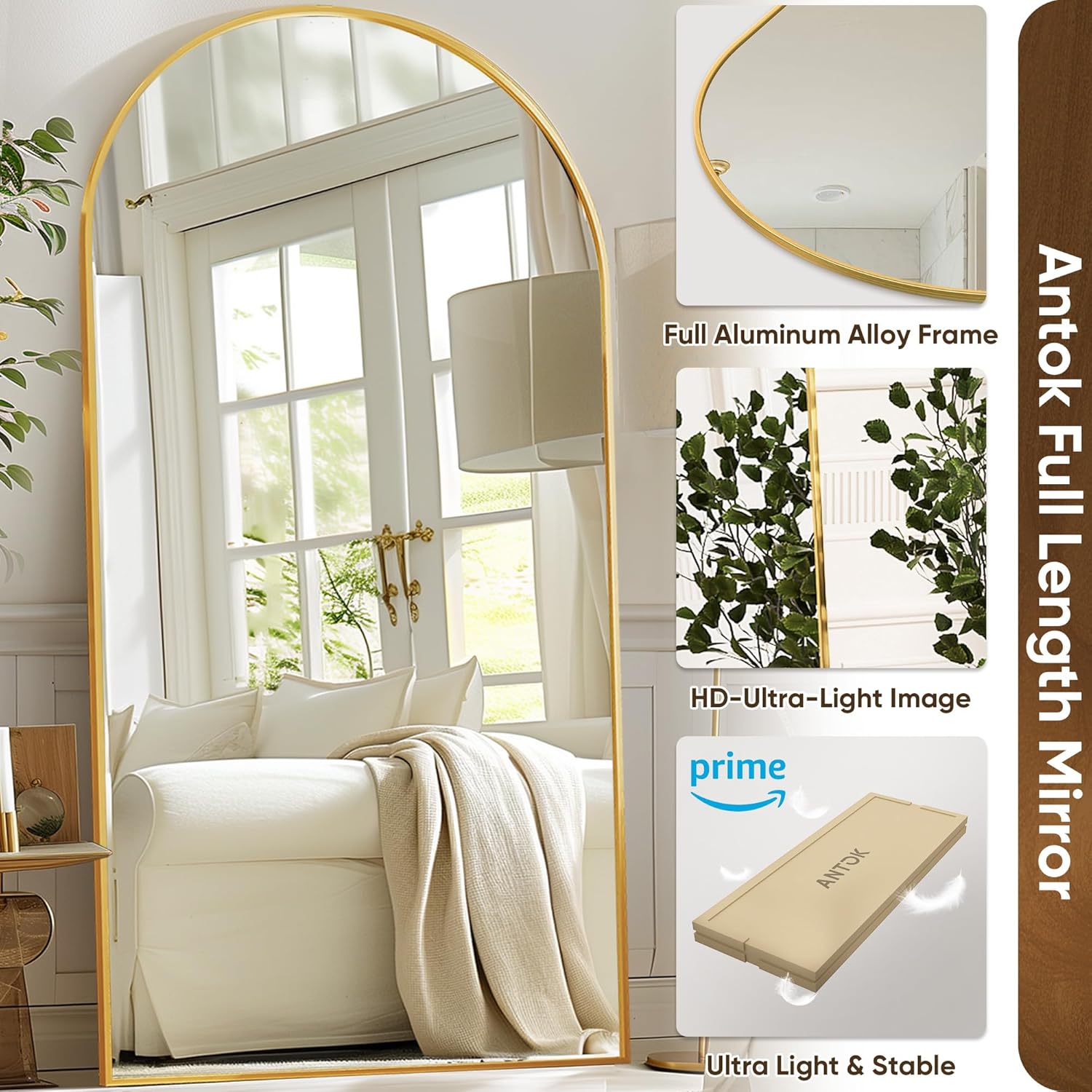 Oversized Full Length Mirror w - Arch Mirror Leaning recension och pris