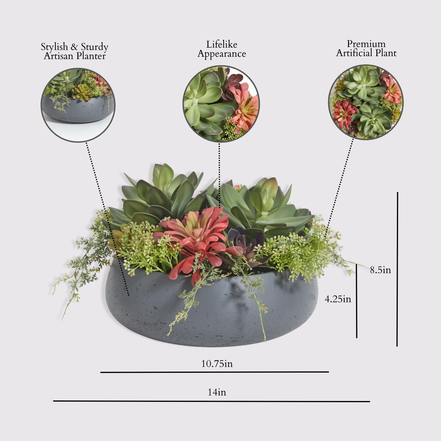 Faux Succulent Arrangement, Pr - Interior Design Your Home recension och pris