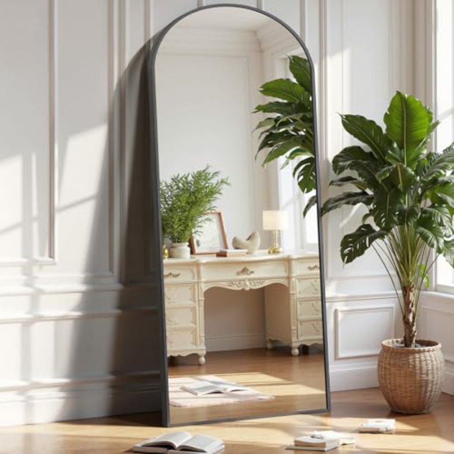 Black Arched Full Length Mirro - Arch Mirror Leaning recension och pris