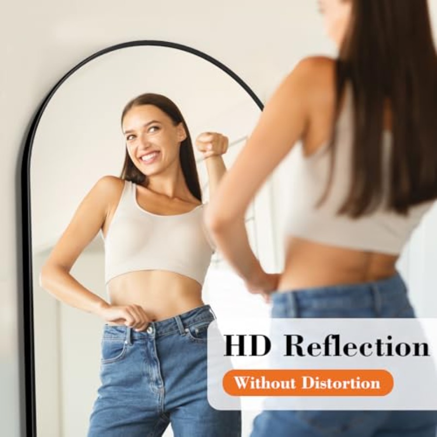 Black Arched Full Length Mirro - Arch Mirror Leaning recension och pris