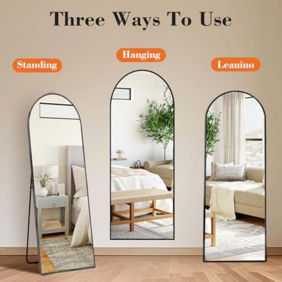 Black Arched Full Length Mirro - Arch Mirror Leaning recension och pris